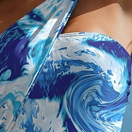 Stylish Cutout Printed One-Shoulder One-Piece Swimwear