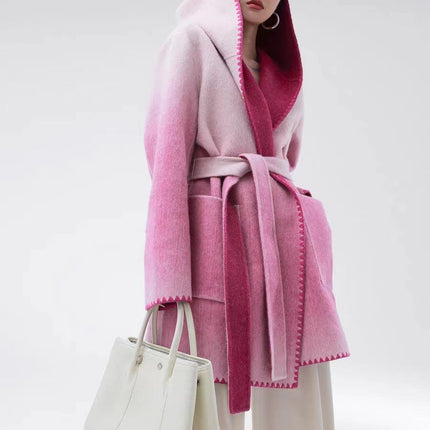 Women's Fashion Reversible Cashmere Coat – Luxury & Versatility