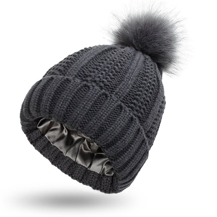 Winter Knitted Hats Fashion Stretchy Lined Skull Hats For Women Faux