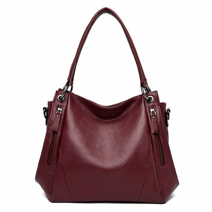 Soft Leather Boston Style Handbag For Women