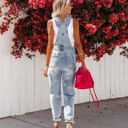 A.1 Denim Women's Jumpsuit With Shoulder Straps