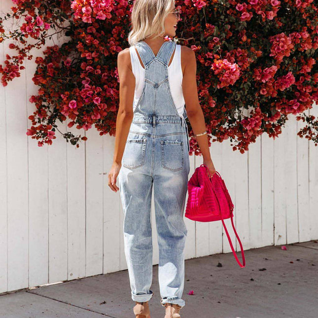 A.1 Denim Women's Jumpsuit With Shoulder Straps