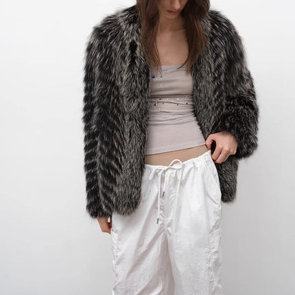 "Polar Night Star" imported sagafurs fox fur coat whole fox fur coat
