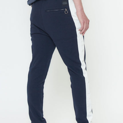 Konus Men's Sweatpants w/ Side Stripes in Navy