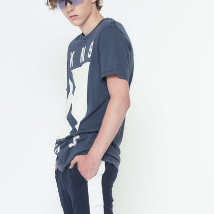 Konus Men's Sweatpants w/ Side Stripes in Navy