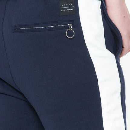 Konus Men's Sweatpants w/ Side Stripes in Navy