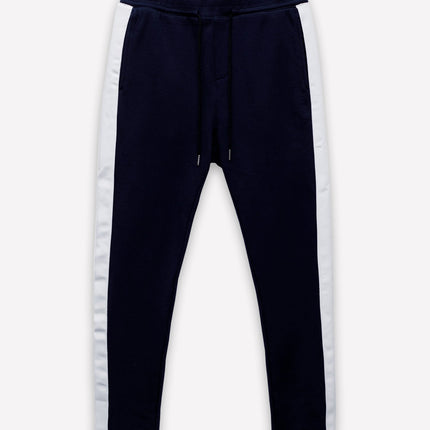 Konus Men's Sweatpants w/ Side Stripes in Navy