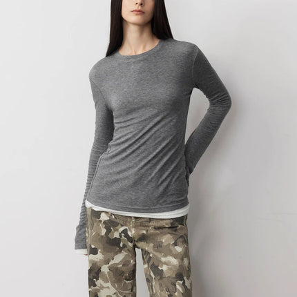 Lyocell wool stretch comfortable breathable fit minimalist solid color
