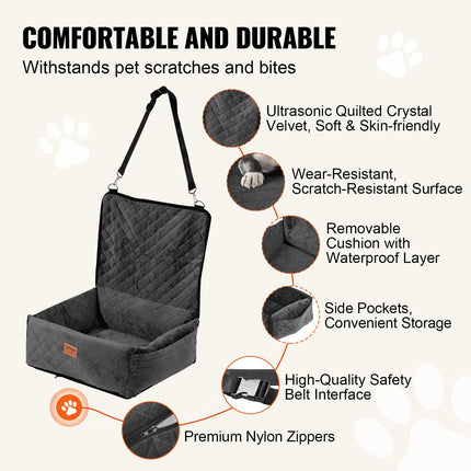 Dog Booster Car Seat Pet Car Seat For Small Medium Dog Up To 40 Lbs