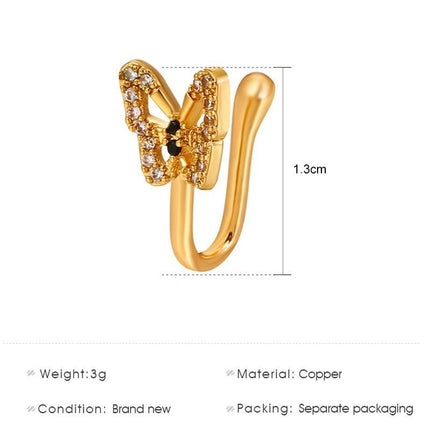 Personalized U-Shaped Diamond-Studded Butterfly European And American