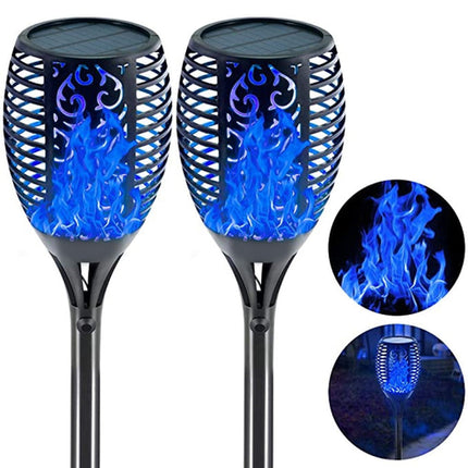 2 Pcs Solar Lights Outdoor Solar 12 Led Torch Flickering Flame Lights