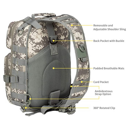 JupiterGear Tactical Military Sling Backpack 15L Shoulder Bag Molle