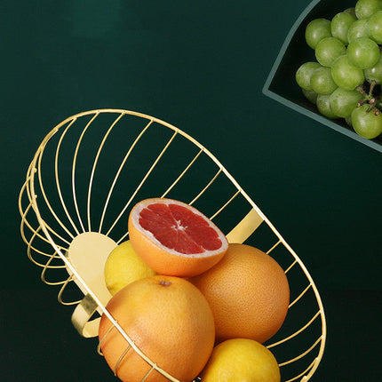 Metal Hollowed Out Fruit Vegetable Snack Tray Bowl Basket