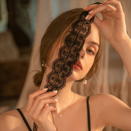 Erotic Lingerie Lace Perspective Embroidered Hollow Eye Mask