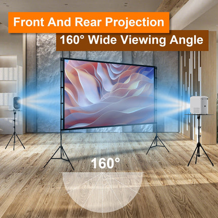 1Pc 120inch Or 100inch Projector Screen With Stand 16 9 4K HD Rear