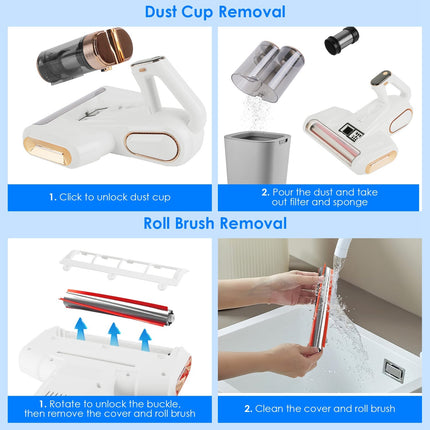 1Pc Mattress Vacuum Cleaner 16Kpa Bed Vacuum Cleaner Handheld Vacuums