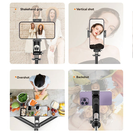 Selfie Stick Tripod With Fill Light, Extendable Phone Stand With