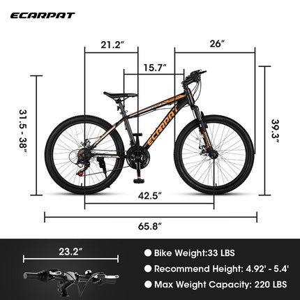 City-Cruizer – 24" Carpat™ ALUMINIUM Mountain Bike (21-Speed,