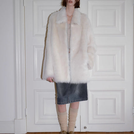 "Autumn Exclusive" Imported Toscana Shearing short lapel fur coat