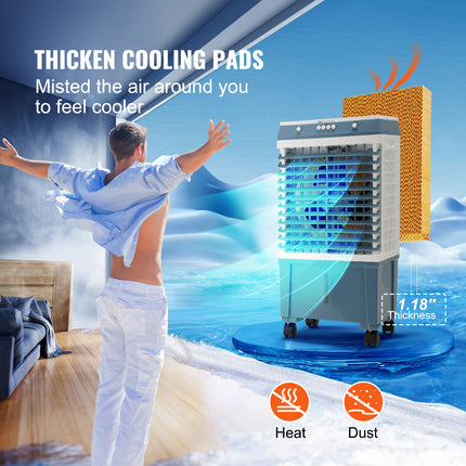 VEVOR Evaporative Cooler, 1400 CFM Air Cooler, Oscillating Swamp