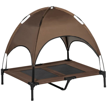 PawHut Elevated Portable Dog Cot Pet Bed With UV Protection Canopy