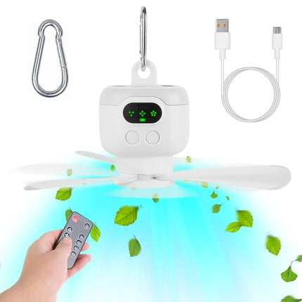 1Pc 2 In 1 Portable Camping Fan With LED Lantern 8000mAh Battery
