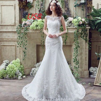 Bride Trailing Wedding Dress sexy Lace Mermaid Wedding DressW