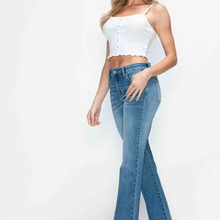 bytos Full Size Cat's Whiskers Mid Rise Bootcut Jeans