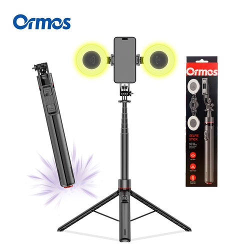 Selfie Stick Tripod With Fill Light, Extendable Phone Stand With