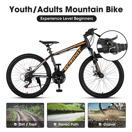 Carpat™ – 26" Mountain Bike (Black-Orange, Dual Disc, 21-Speed)
