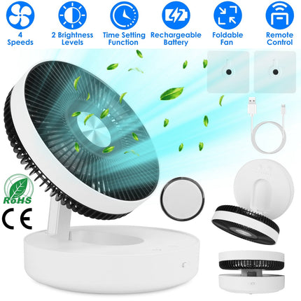 Foldable Rechargeable LED Desk Fan Wall Mounted Fan With Magnetic