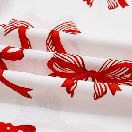 Christmas Bow Top and Pants Pajama Set