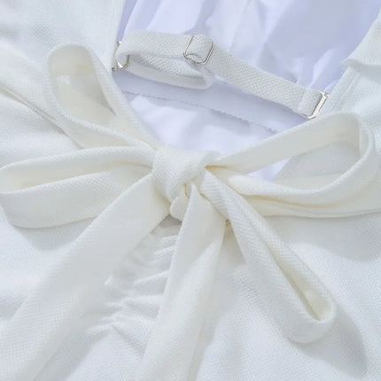 Ruffled V-Neck Wide Strap : One-Piece Swimwear