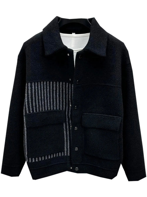 Men's Plus Size Button Up Long Sleeve Jacket