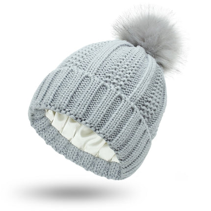 Winter Knitted Hats Fashion Stretchy Lined Skull Hats For Women Faux
