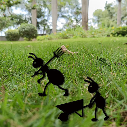 Decorative Iron Ant Garden Stake - Outdoor Metal Yard Art For Lawn,
