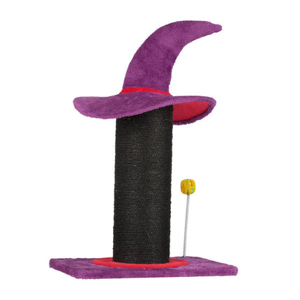 Wizard Hat Cat Scratching Post With Spring Ball Toy For Indoor Cats,