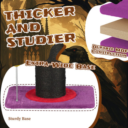 Wizard Hat Cat Scratching Post With Spring Ball Toy For Indoor Cats,