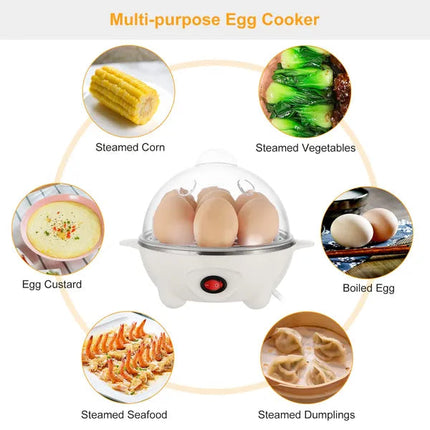 Electric Egg Cooker 7-Capacity BPA-Free Hard-Boiled Egg Maker W/