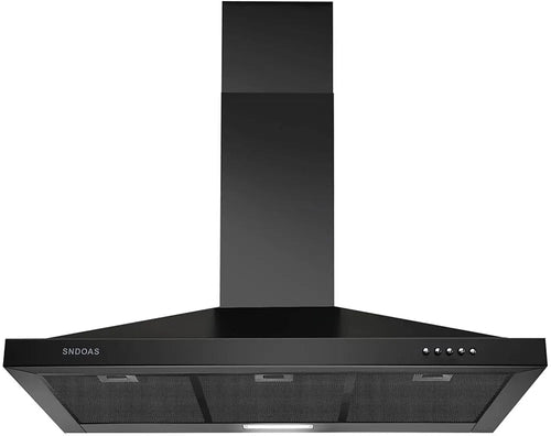 Range Hood 36 Inch Black Wall Mount Range Hood In Black Stainless