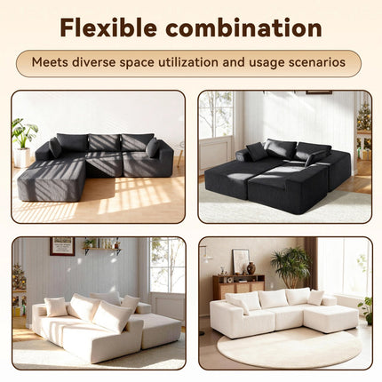 Gray Versatile Modular Sofa Bed - Space-Saving, No Assembly