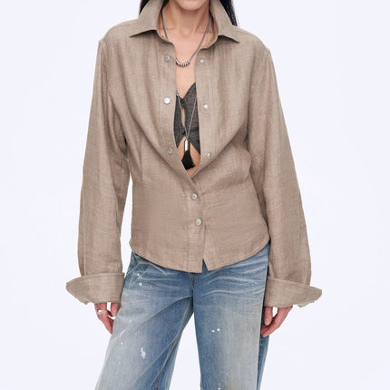 Refreshing breathable twill linen deconstructed silhouette old money