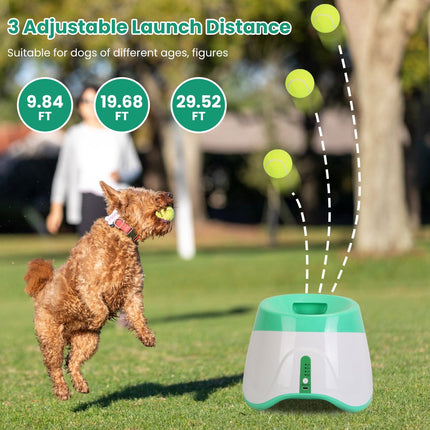 1Pc Automatic Dog Ball Launcher Included 6 Tennis Balls Dog With 3