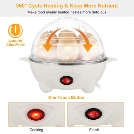 Electric Egg Cooker 7-Capacity BPA-Free Hard-Boiled Egg Maker W/