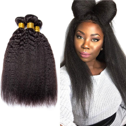 10A Grade 3/4 Kinky Straight Bundles With 4x4 Closures and 13x4 Fronta