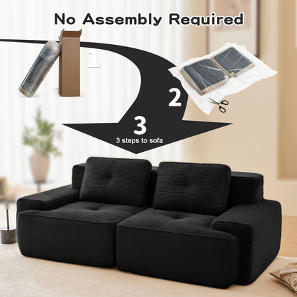 82 Modern L-Shaped Modular Sectional Sofa For Living Room, Corduroy