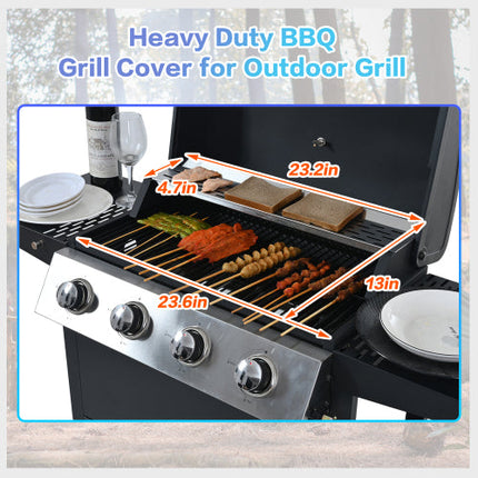 Propane Gas Grill 4 Burner Barbecue Grill, Stainless Steel 34,000 BTU
