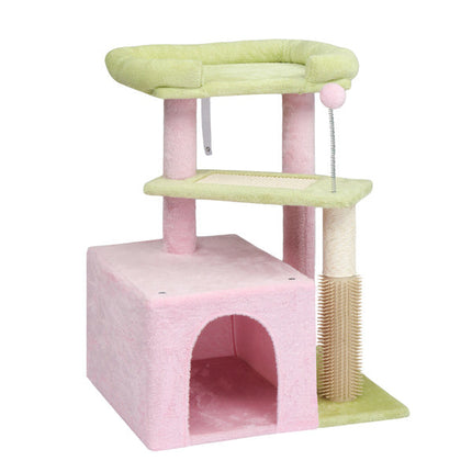 27.5in Cat Tree, Multi-level Cat Tower With Cat Scratching Post And