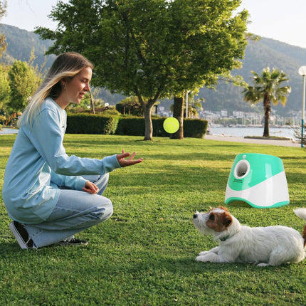 1Pc Automatic Dog Ball Launcher Included 6 Tennis Balls Dog With 3