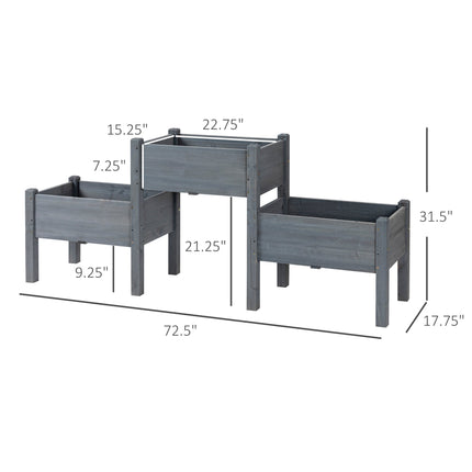3 Tier Raised Garden Bed Freestanding Planter Box for Vegetables,